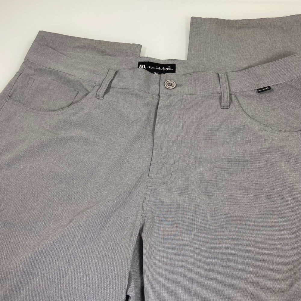 Travis‎ Mathew Mens 38 Gray Golf Pants Stretch Performance Chino 5-Pocket